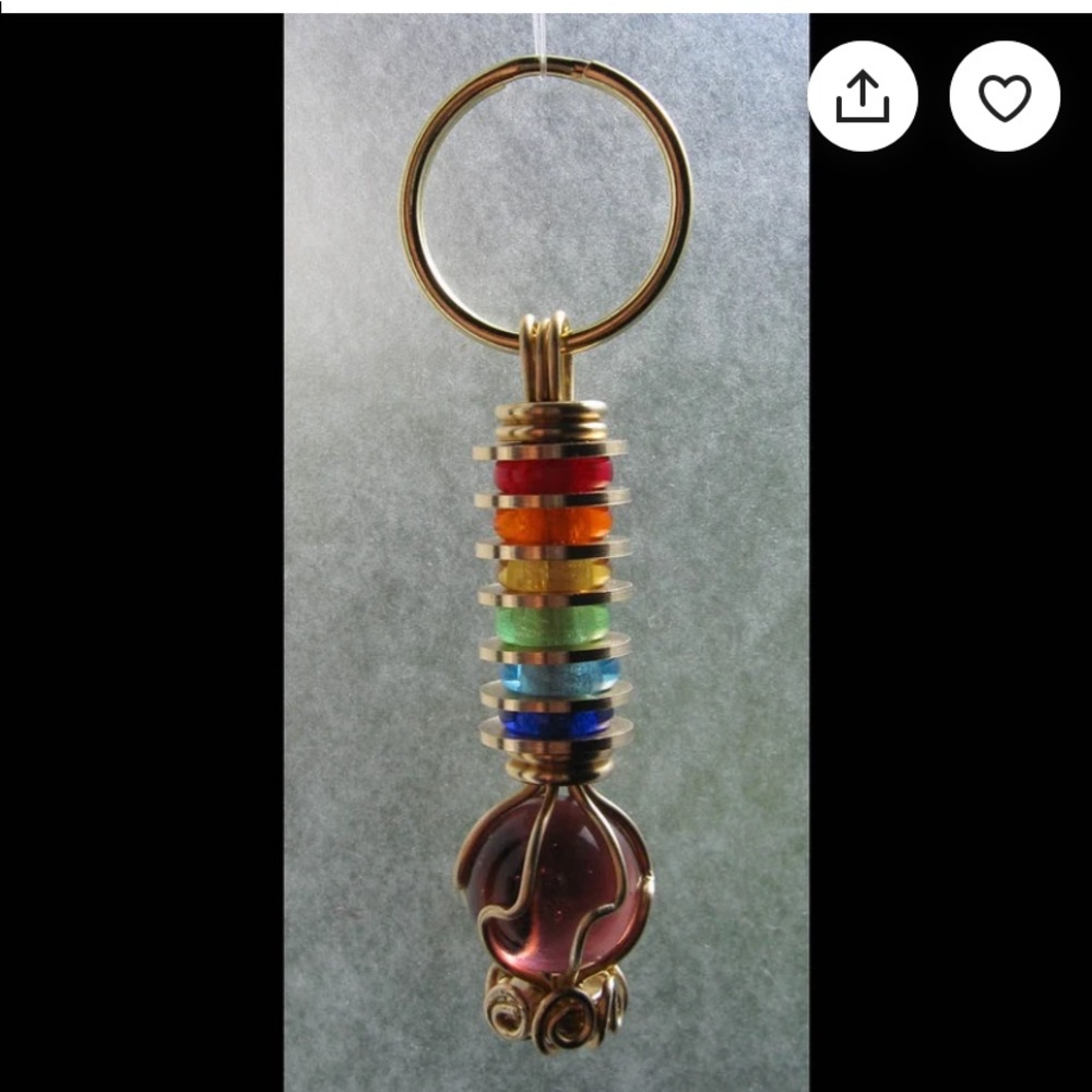Chakra Rainbow Keychain or Zipper Pull - Picture 3 of 7